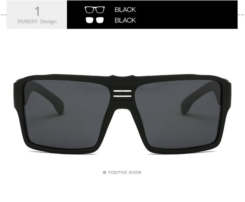 DUBERY Men Polarized Square Sunglasses Oversize Driving Fishing Sport Glasses