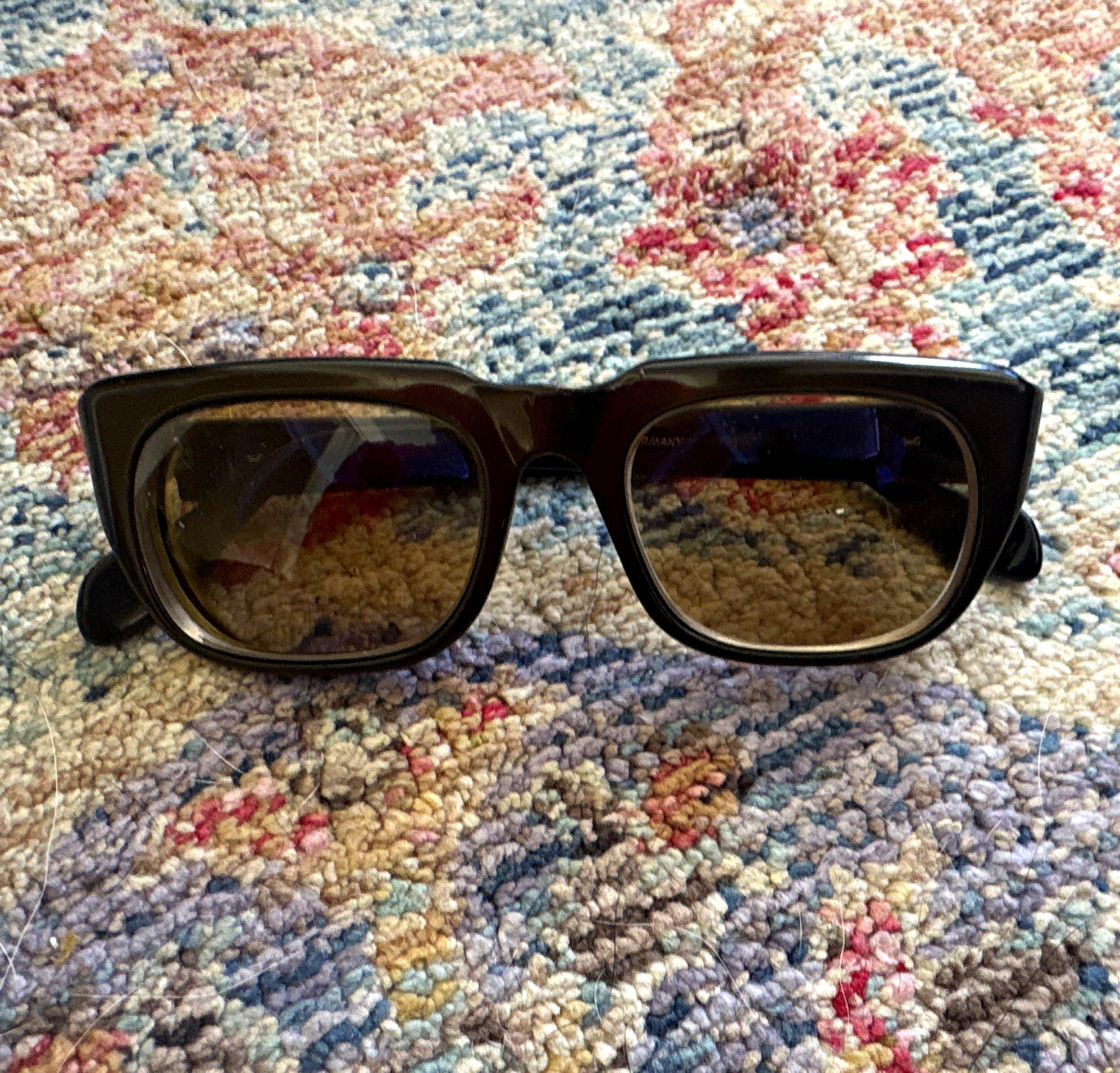 Metzler Men’s Square Sunglasses Black Plastic Frame Brown Tinted 55-20 145mm
