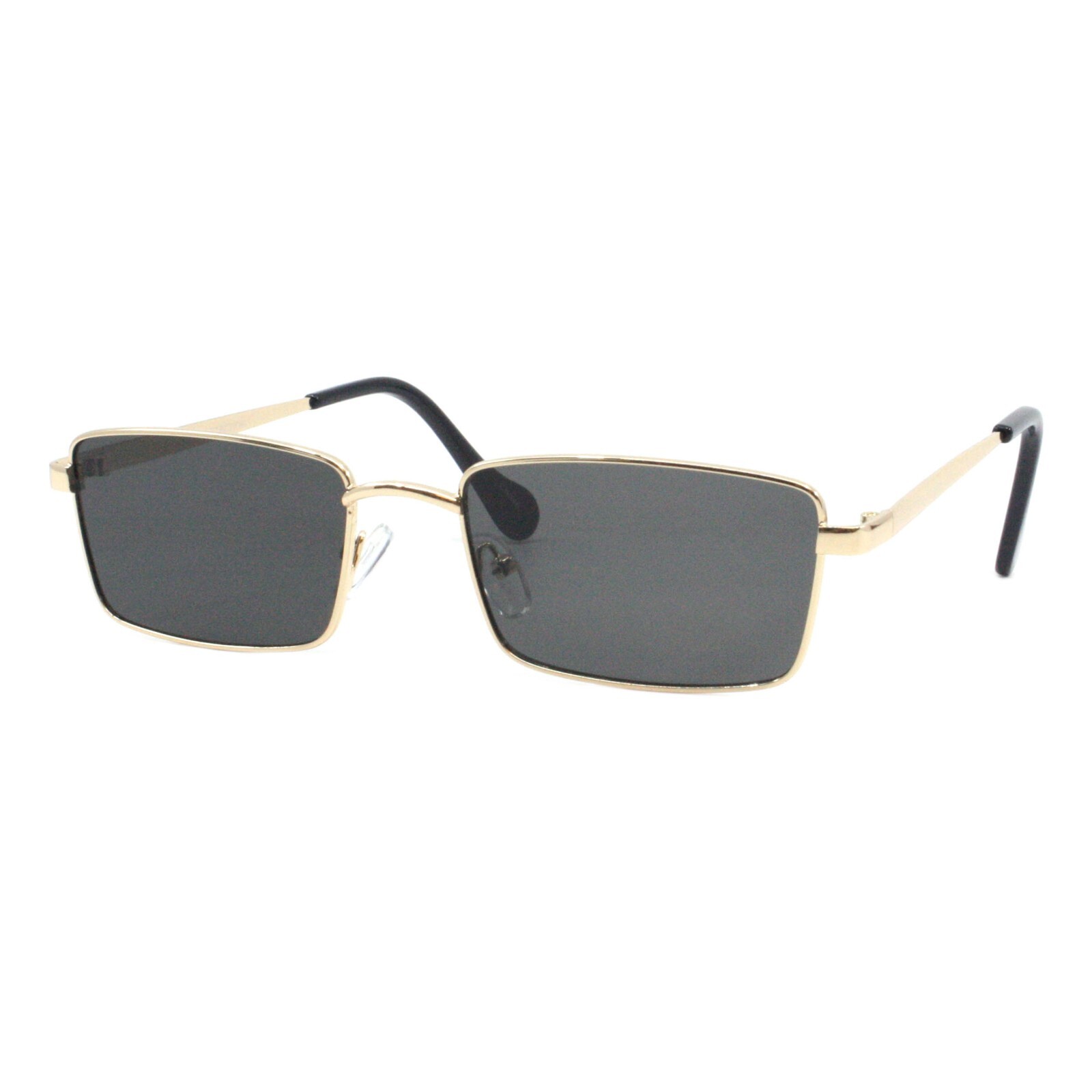 Classic Rectangular Sunglasses Unisex Lightweight Metal Frame UV400