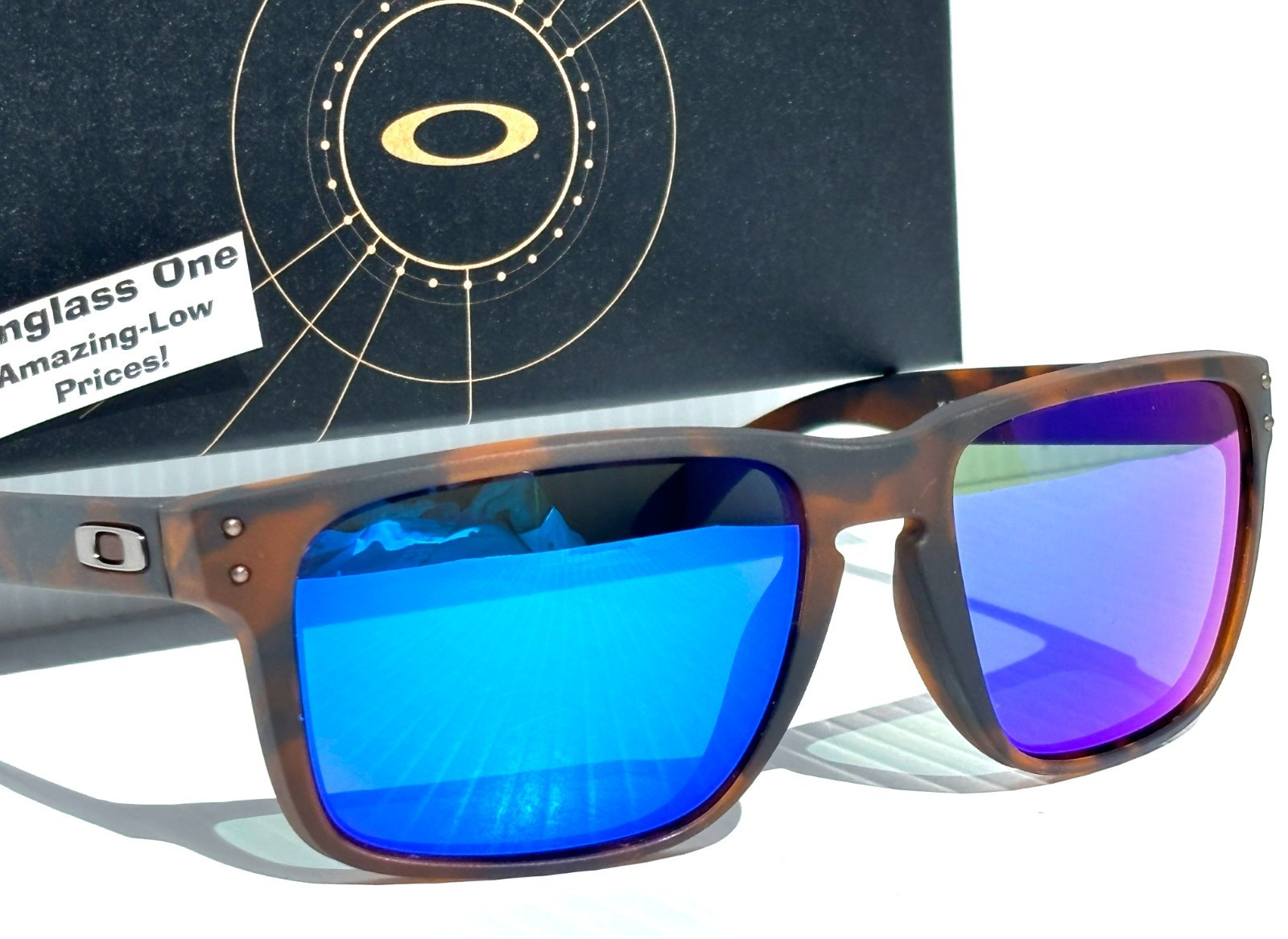 NEW Oakley HOLBROOK XL Matte Tortoise POLARIZED Galaxy Blue Sunglass 9417-02