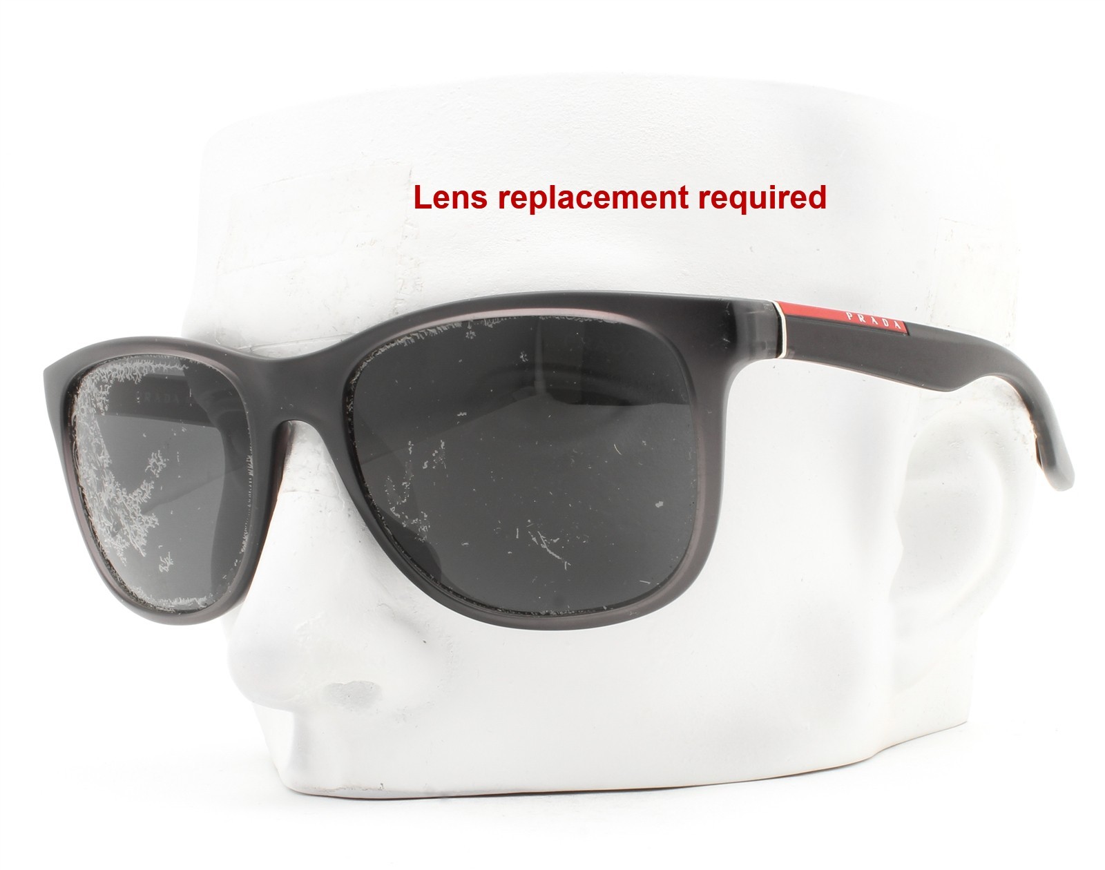 Prada Linea Rossa Sunglasses Matte Transparent Gray SPS03O NAR-1A1 No Case READ