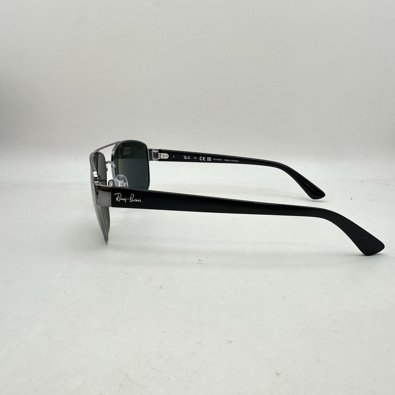 Ray Ban Mens Irregular Aviator Polarized Sunglasses RB3663 Gunmetal/Green