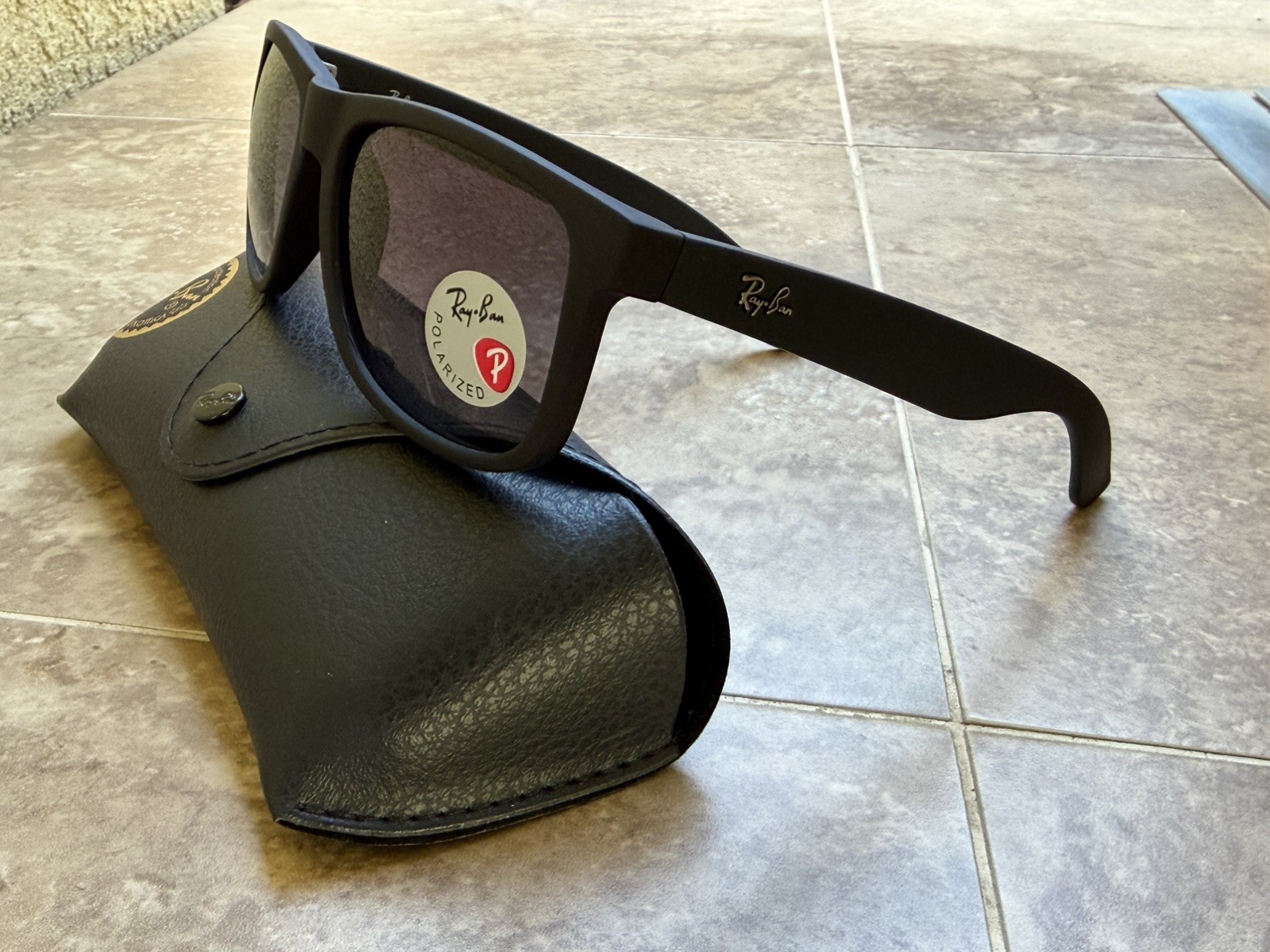 Ray-Ban Justin Sunglasses Matte Black Polarized Sunglasses 55 mm RB4165