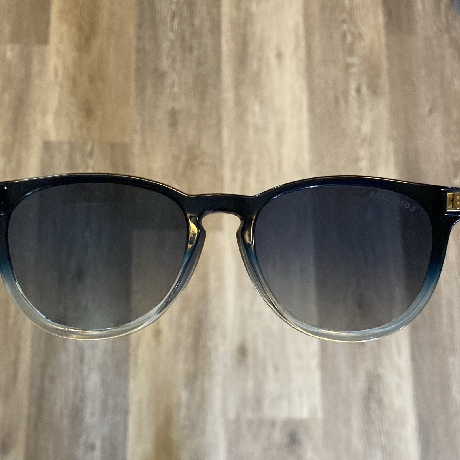 Longines LG0001-H/S 92X Round Sunglasses Blue Frame Gray Tinted Lenses 54-19