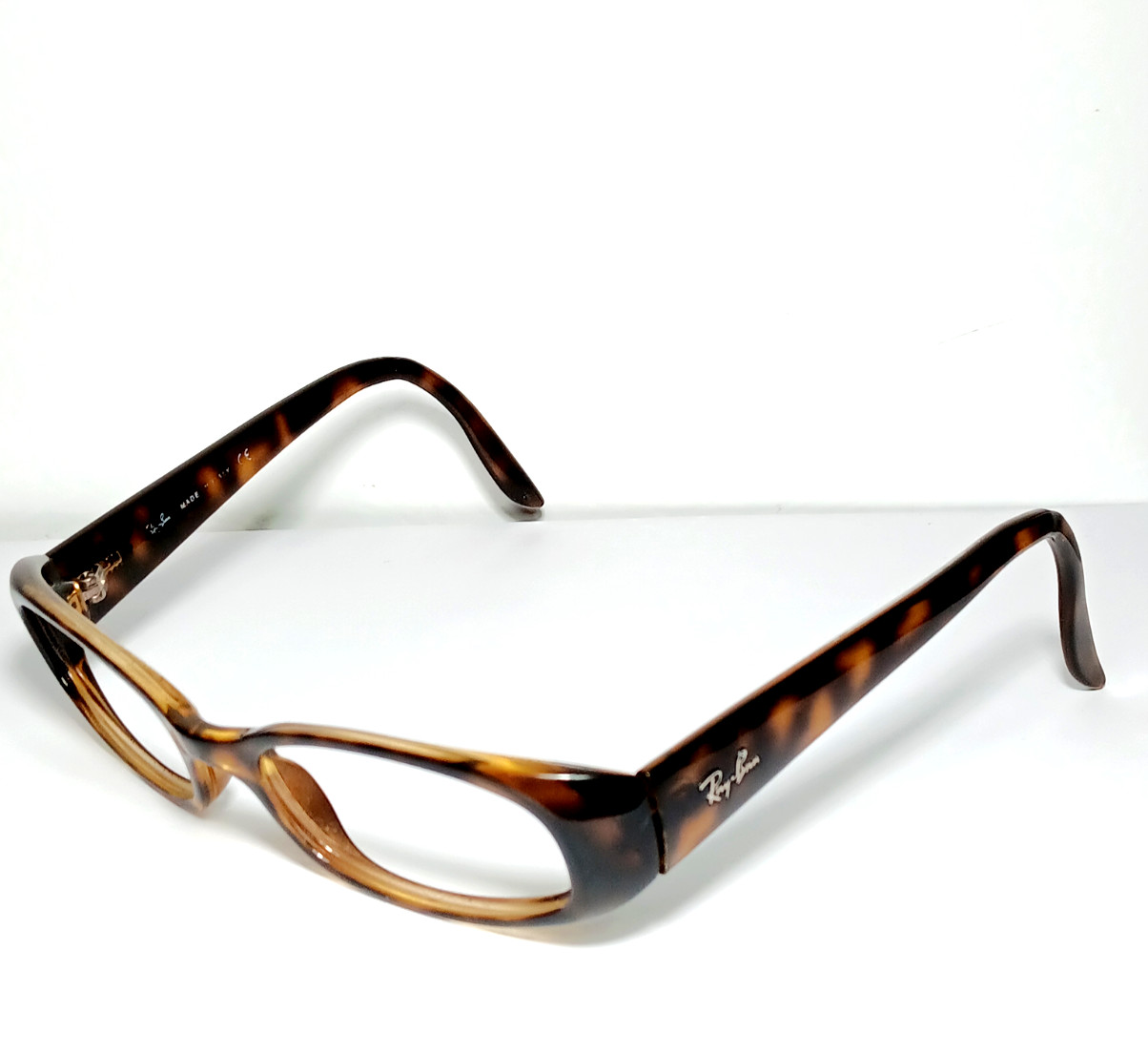 Ray-Ban Made In Italy Tortoise Pattern Sunglasses (Frames Only No Lenses)