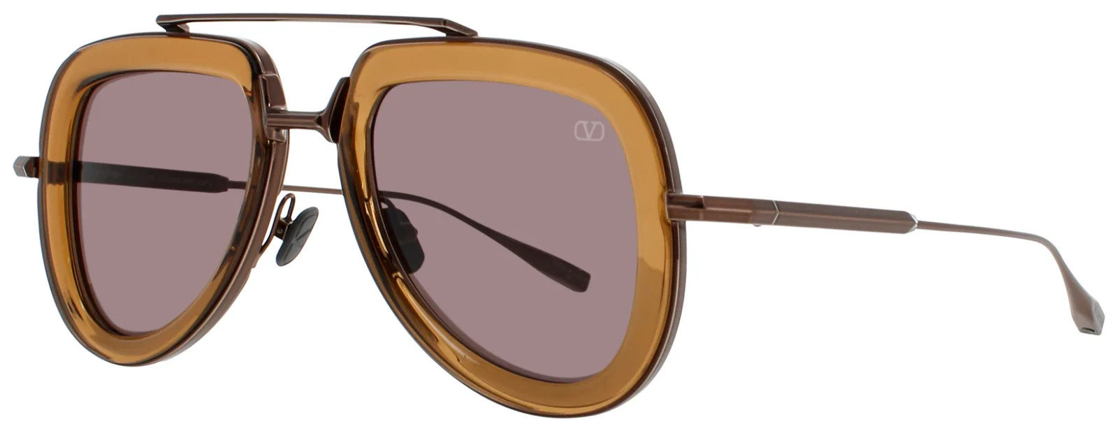 Valentino Sunglasses V-LSTORY-VLS-129D Brown Aviator Frame Brown Lens 50mm NEW