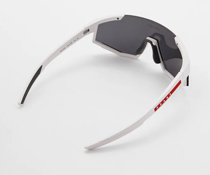 PRADA 04W PS04WS Linea Rossa IMPAVID Sport Sunglasses White Pilot Wrap AUTHENTIC