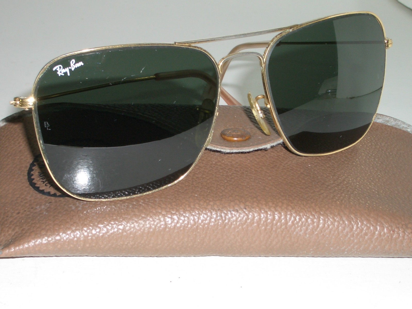 1980’s 58[]16mm VINTAGE B&L RAY-BAN GEP G15 CRYSTAL CARAVAN AVIATOR SUNGLASSES