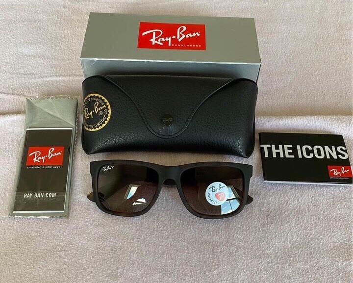 New Ray-Ban Justin RB4165 Tortoise Matte / Brown Gradient  Sunglasses