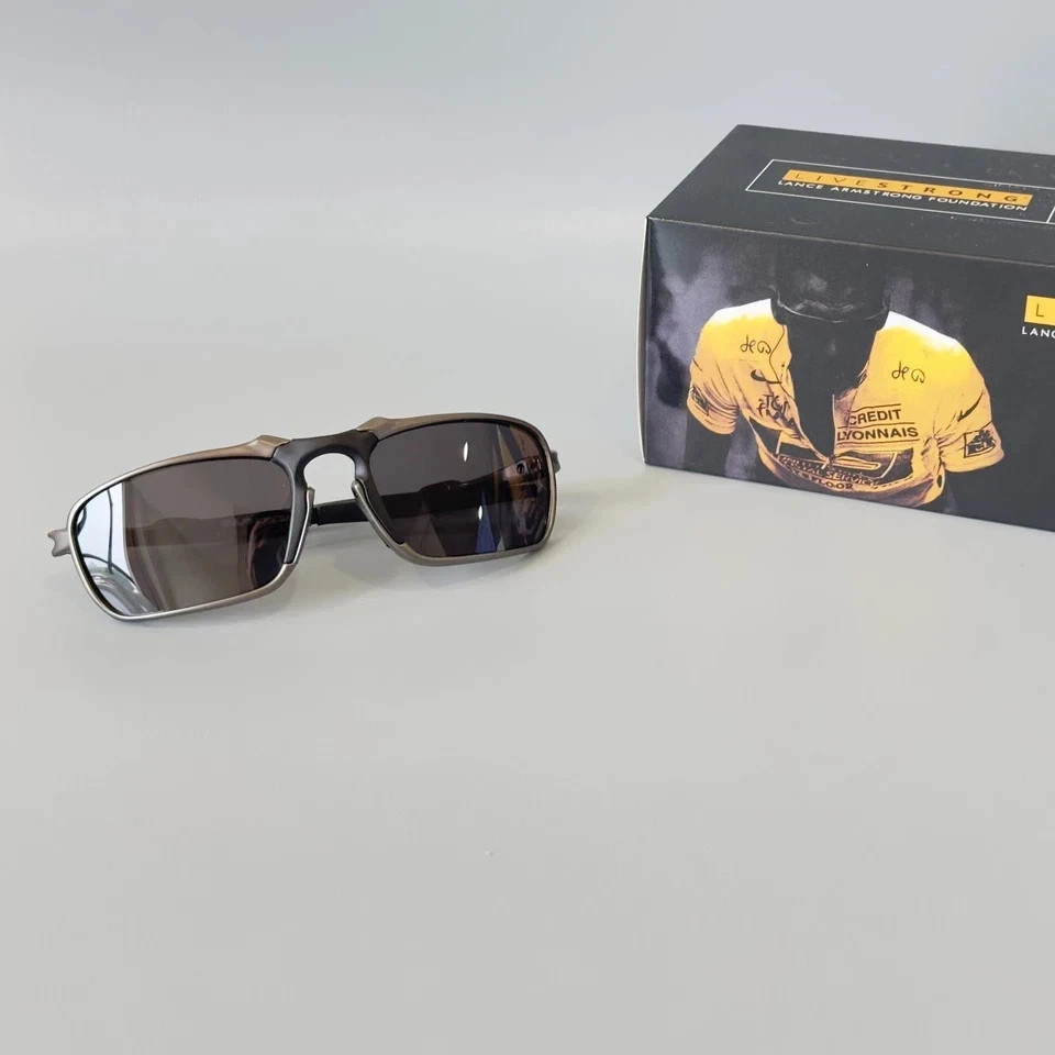 Oakley Badman OO6020 Sunglasses Gun Gray Frame Black Polarized Lens