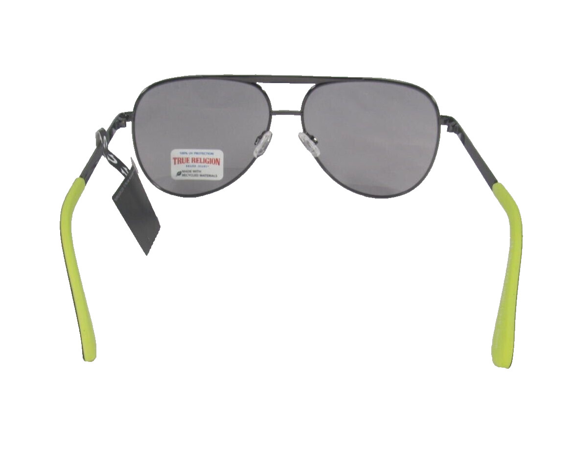 TRUE RELIGION Mens Gunmetal Aviator Sunglasses Smoke Lenses TRM1745-98MY1-F-S