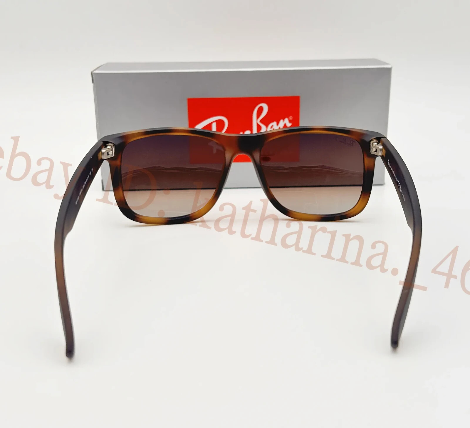 Ray-Ban Justin RB4165 54mm Matte Tort Polarized Sunglass Rubber Gray-Brown Frame