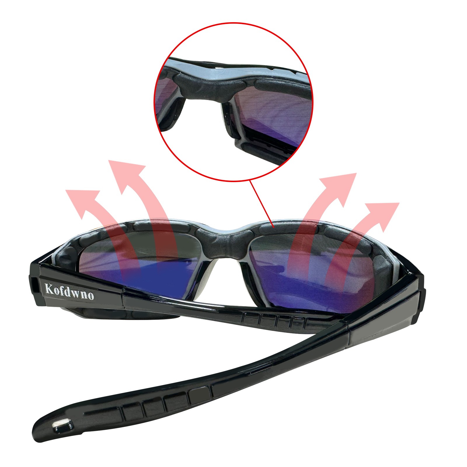 2 Pair Anti-Fog Padded Wraparound Motorcycle Sunglasses/Biker Glasses off-road
