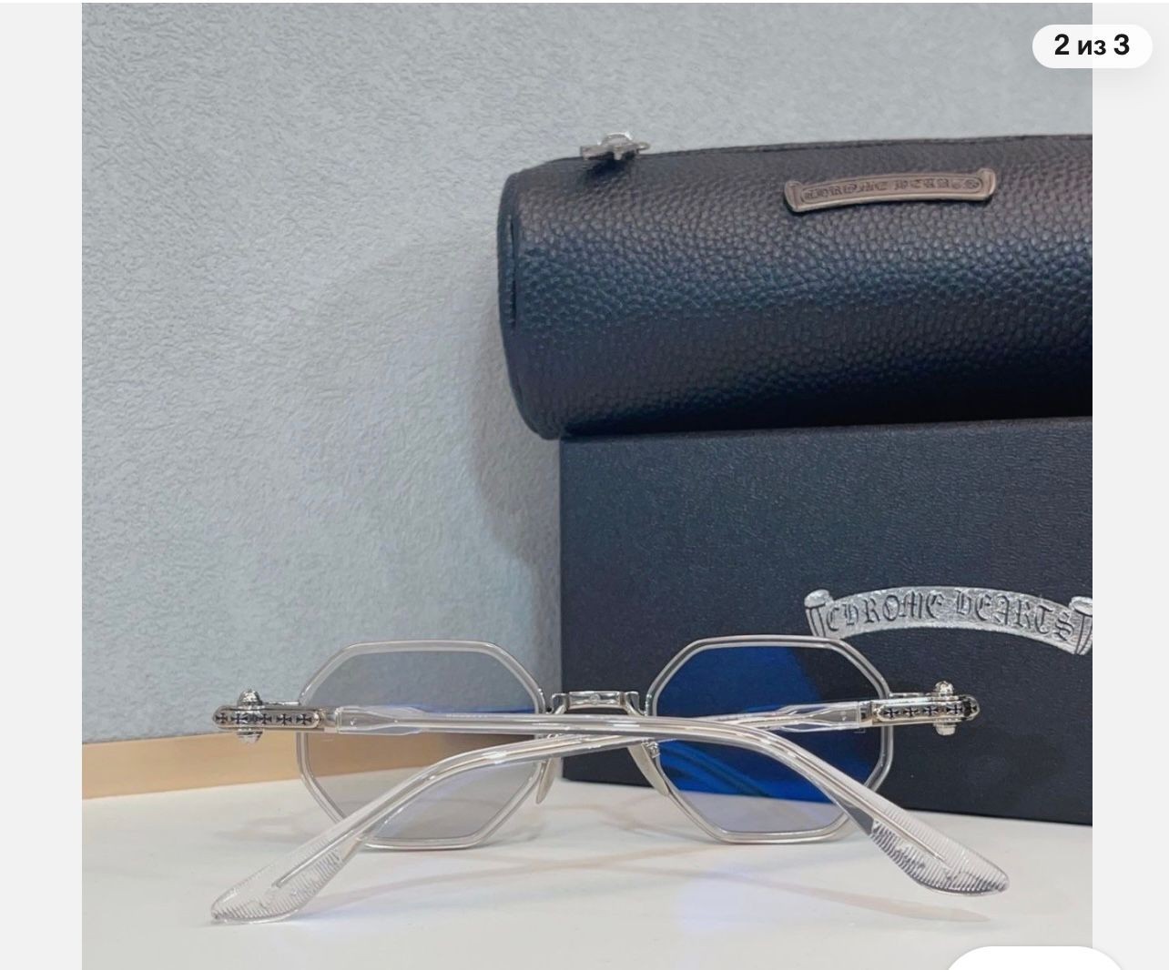 Chrome Hearts Octagon Silver Metal Eyeglasses Frame Unisex Luxury Designer