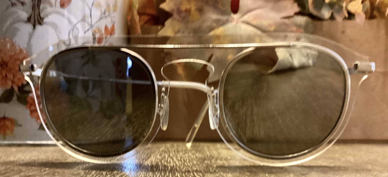 DOLCE & GABBANA DG2169 48mm Silver ROUND CRYSTAL Sunglasses Italy MIRRORED