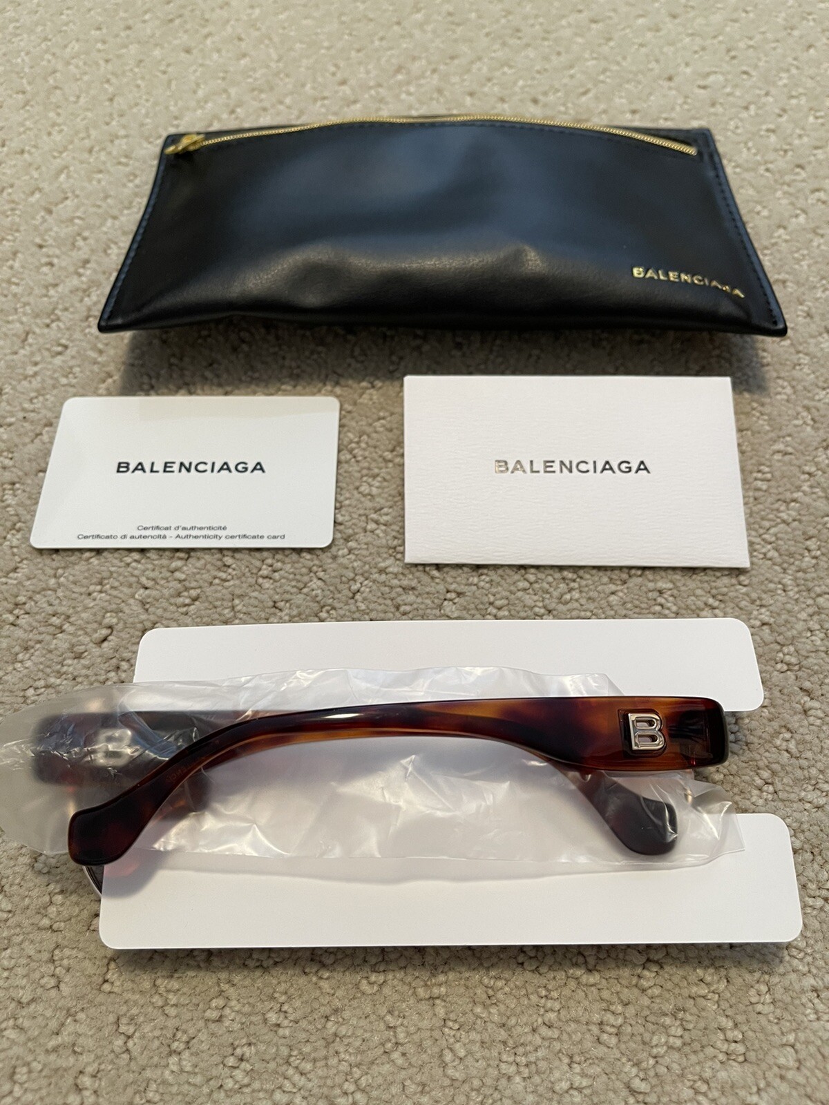 BALENCIAGA GOLD TRIM BA 2 20T 56-19 LIGHT BLUE VIOLET SUNGLASSES: Authentic, NWD