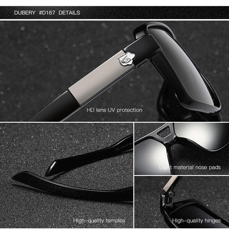 DUBERY Mens Polarized Sunglasses Outdoor Sports Driving Fishing Shades Glasses