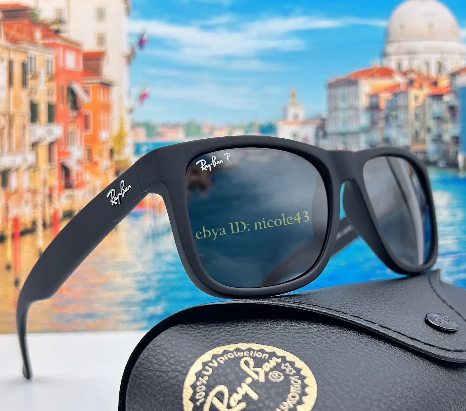 Ray-Ban RB4165 Justin 622/2V Polarized Sunglasses Matte Black/Grey 100% UV 54mm