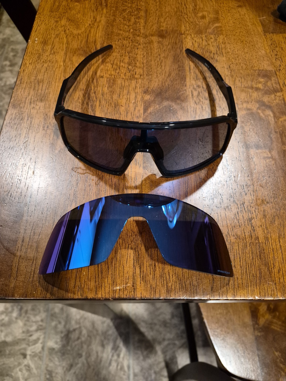 Oakley Sutro Sunglasses Black Frame Prizm Blue Lens With Replacement Lens