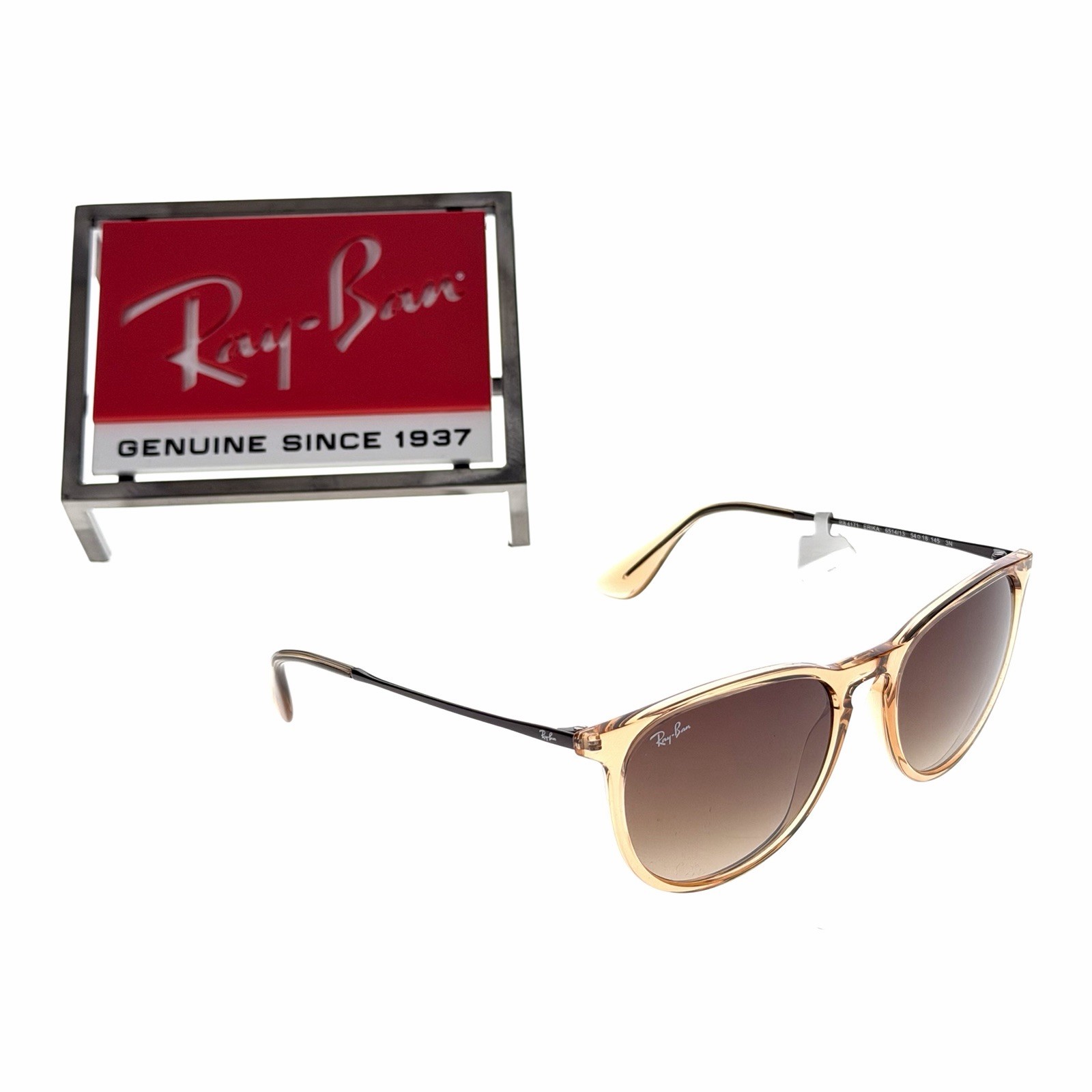 RAY-BAN ERIKA SUNGLASSES TRANSPARENT CLEAR LIGHT BROWN GRADIENT RB4171 651413