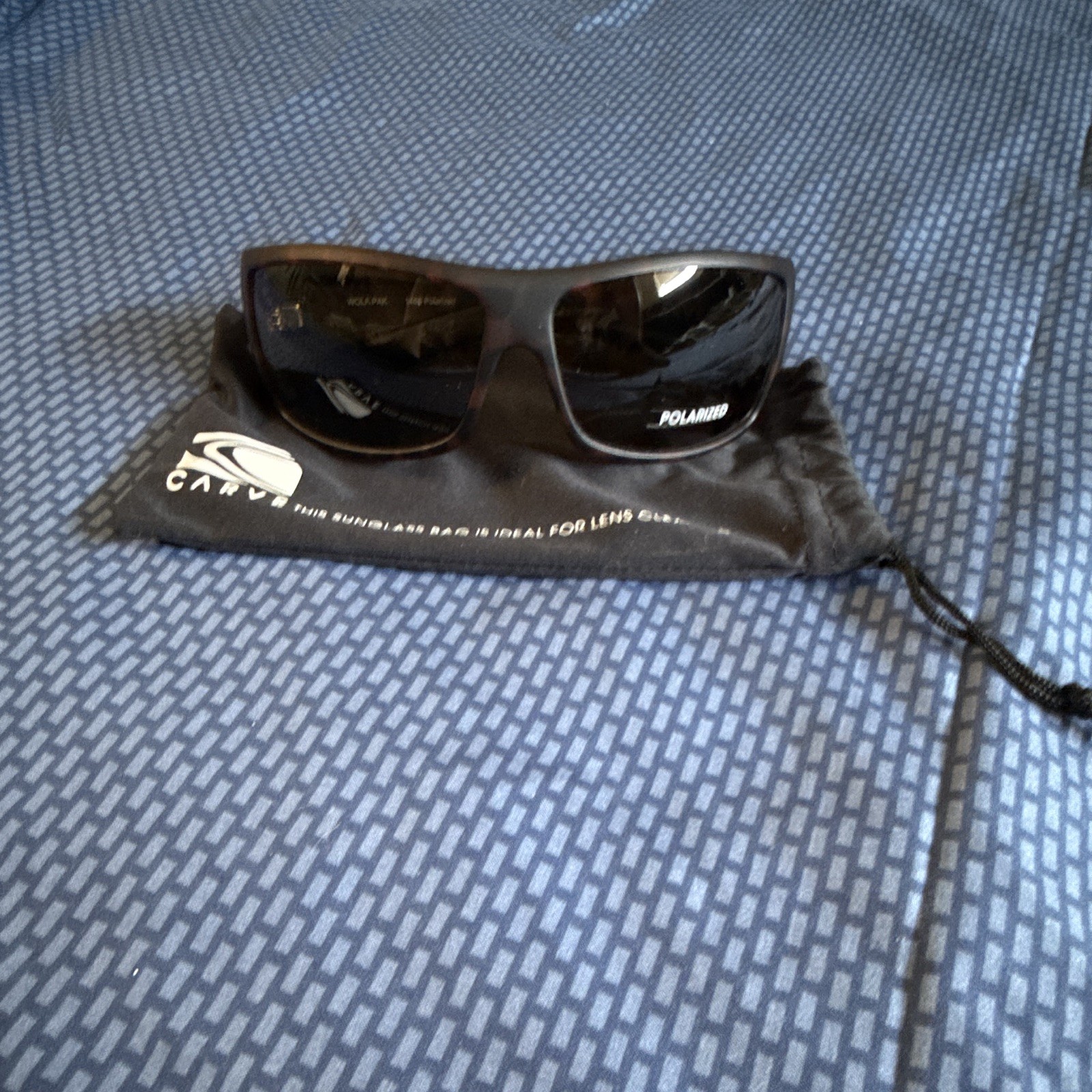 Carve Men’s Polarized Wrap Sunglasses Brown Plastic Frame Tinted Lenses