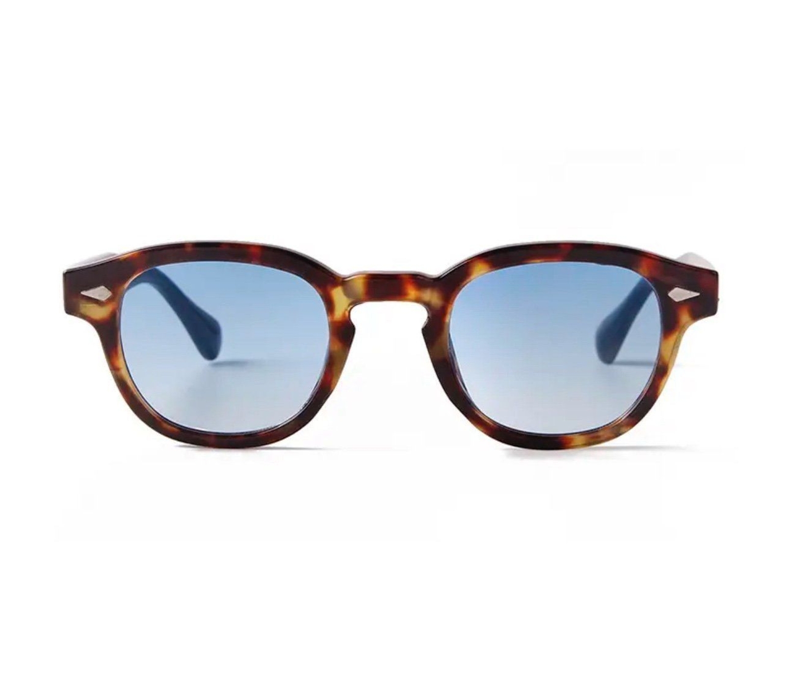 Vintage Tortoise Shell Round Sunglasses Women Men 2024 Brand Design Retro Rivet