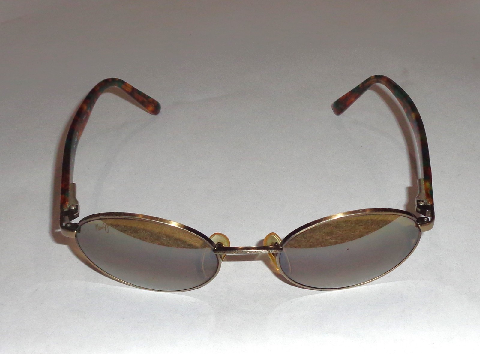 MAUI JIM MJ166-16 Oval Sports Brown Metal Tortoise Polarized Sunglasses JAPAN