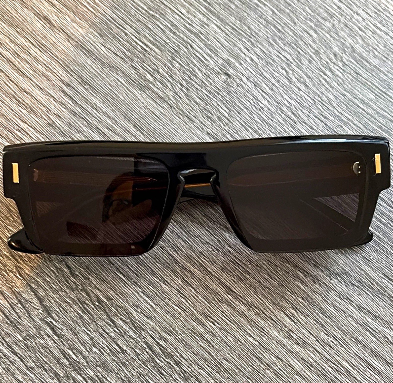 Calvin Klein Men’s Rectangular Sunglasses Black Plastic Frame Gray Tinted Lens