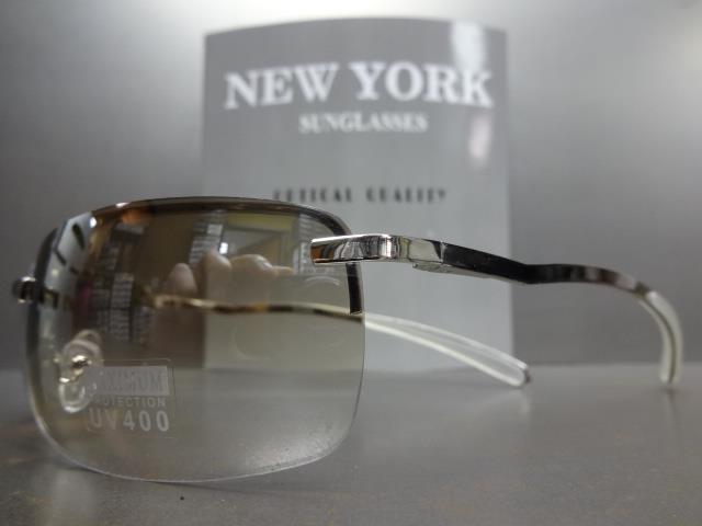 Mens Women CONTEMPORARY MODERN Style FASHION SUN GLASSES Clear Lens Chrome Frame