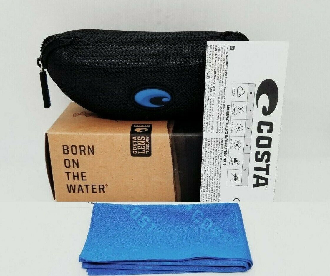 COSTA DEL MAR teal/silver mirror PALMAS polarized 580P sunglasses NEW IN BOX!