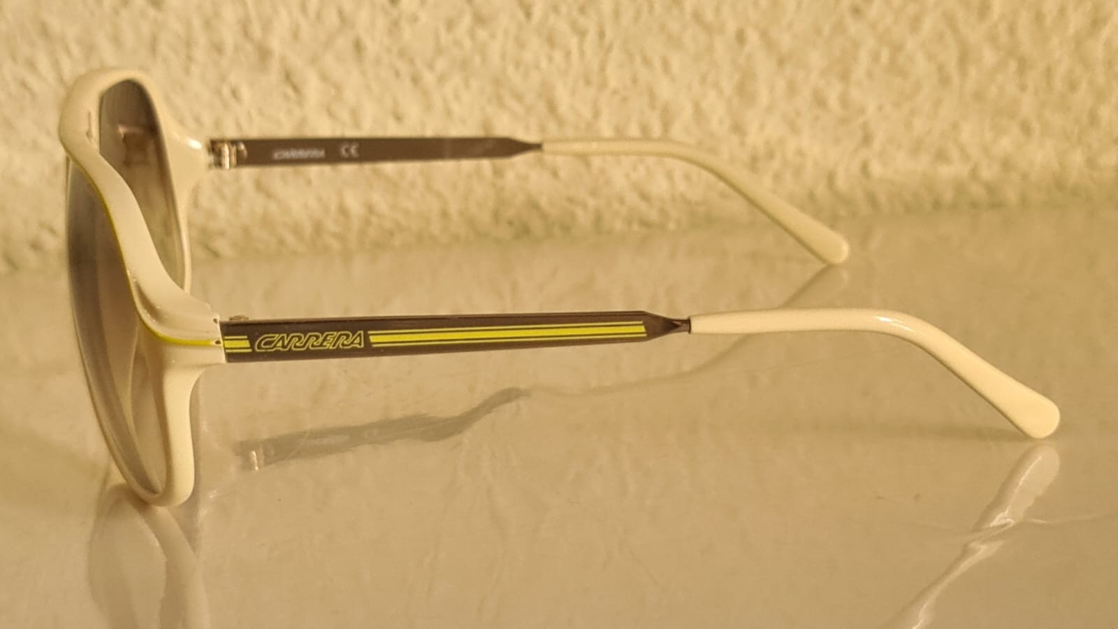 Vintage CARRERA Safari Sunglasses Ivory Oversized Frame Gradient Lenses 1980s