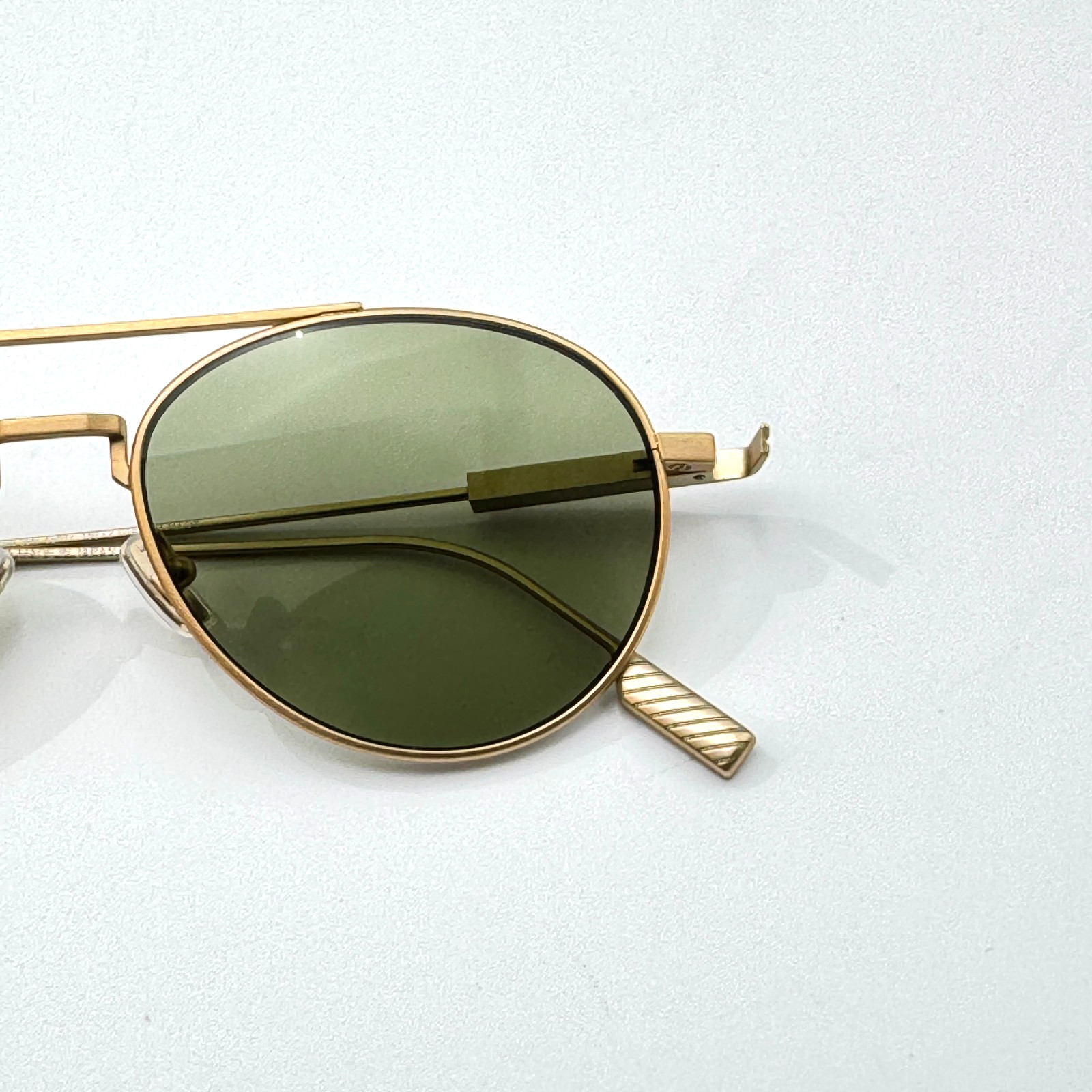 Ermenegildo Zegna Sunglasses EZ0288 35N Matte Bronze Pilot Frame Green Lens 55mm