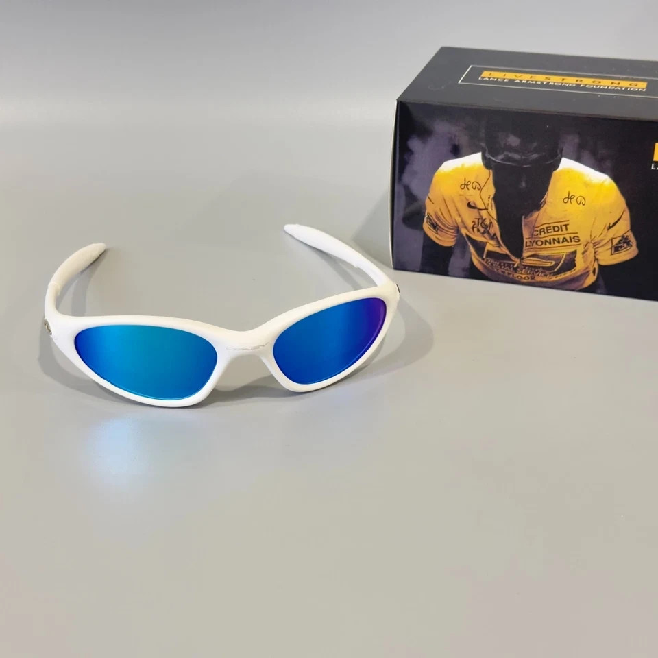 Oakley Minute 1.0 White Sapphire Iridium Vintage Sunglasses USA Y2K w/ Box