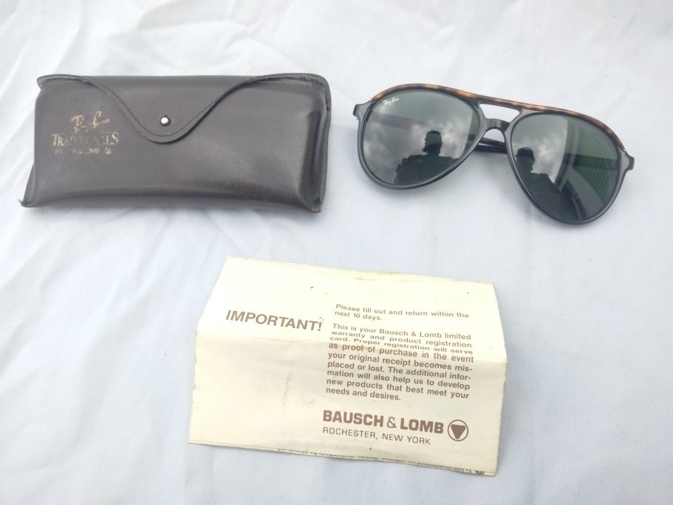 Vintage B and L Ray Ban Tortoise Aviator Sunglasses Style AL 1567 France Type A