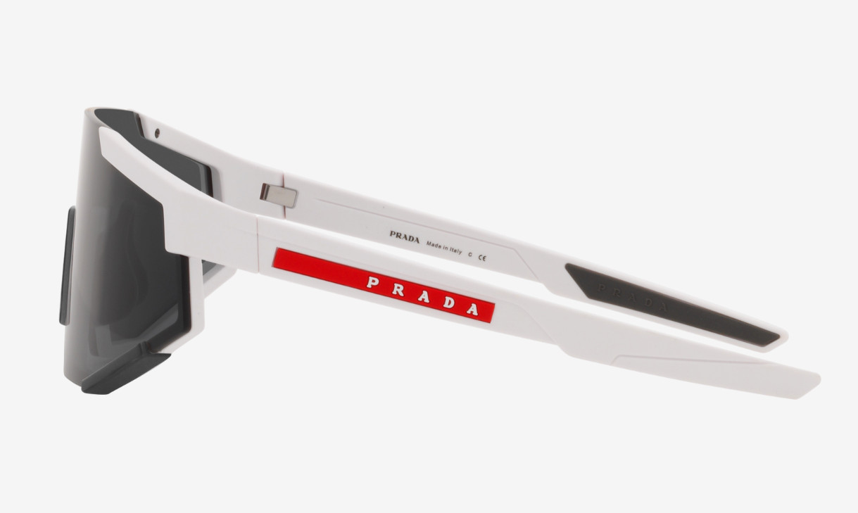 PRADA 04W PS04WS Linea Rossa IMPAVID Sport Sunglasses White Pilot Wrap AUTHENTIC