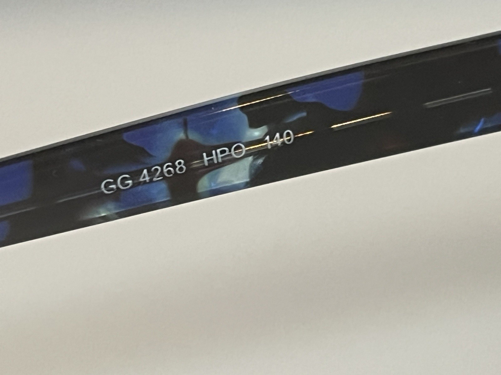 Gucci GG 4268 Black Plastic Rectangle Sunglasses Gray Tinted Lenses 140mm