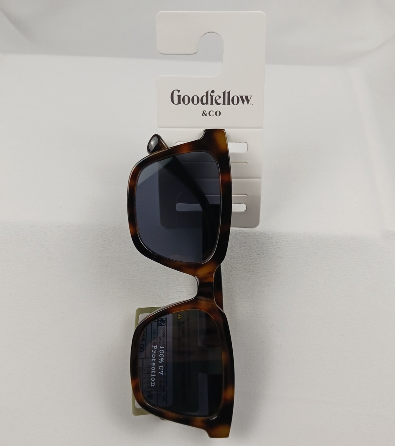 Goodfellow & Co Men’s Square Tortoise Sunglasses 100% UV Protection NWT