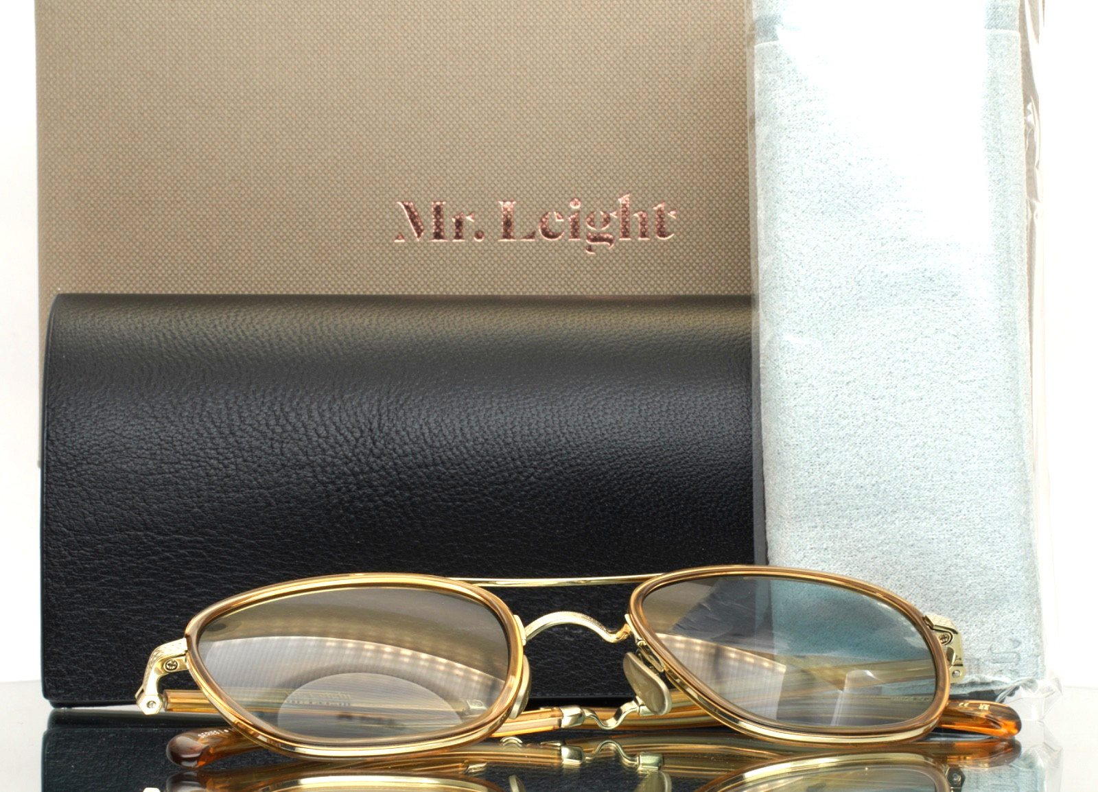 MR. LEIGHT Price S Topaz 12KG White Gold Mens Aviator Sunglasses 49-23-145 B:40