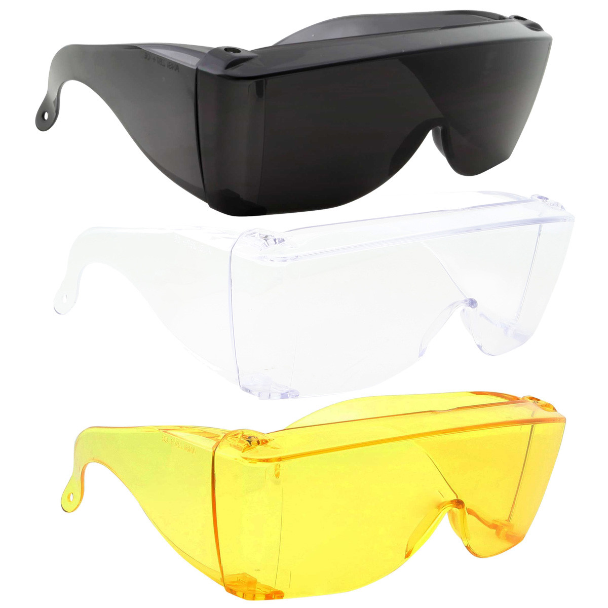 Extra Large Fit COVER Over Most Rx Glasses Sunglasses Safety Drive Put Black
