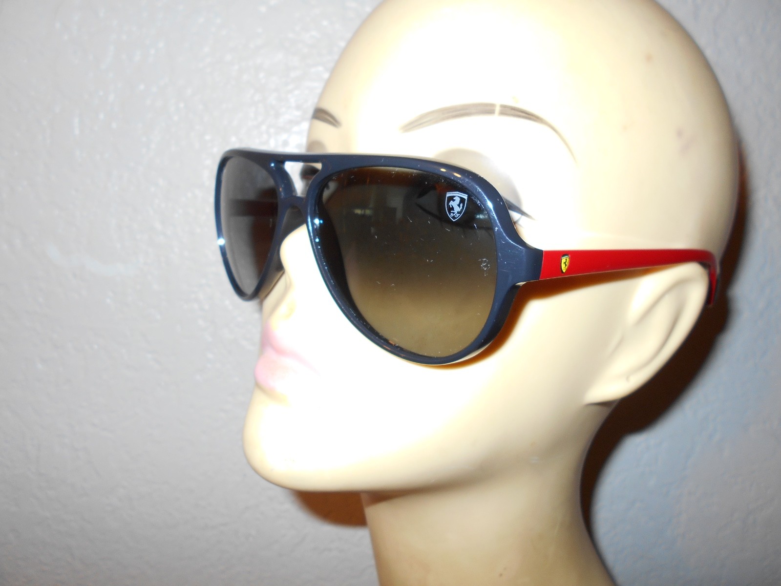 Ray Ban Scuderia Ferrari RB 4125-M F644/71 Black Red Gray Glass Lens Sunglasses