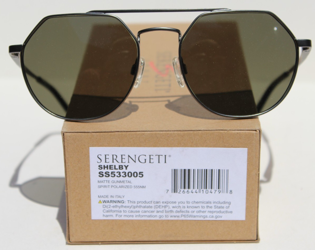 SERENGETI Shelby POLARIZED Sunglasses Matte Gunmetal/Spirit 555nm SS533005 NEW