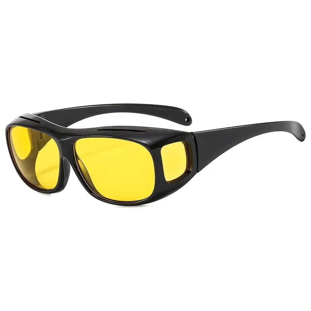 Night Vision Pro Driving Glasses Anti-Glare Polarized Wear Over Yellow Lens A