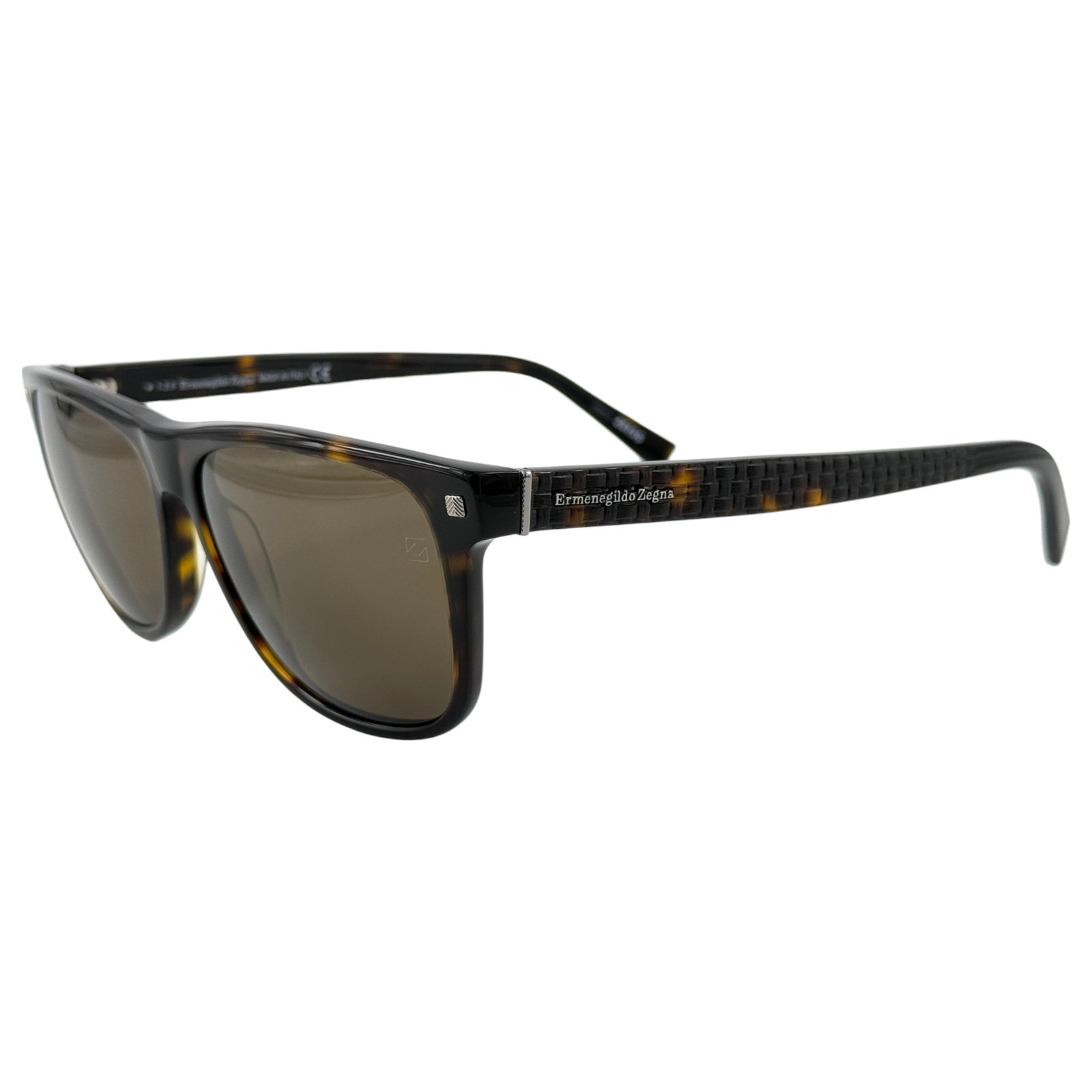 Ermenegildo Zegna EZ0074 Mens Plastic Sunglass 52M Dark Havana 57-15 Polarized