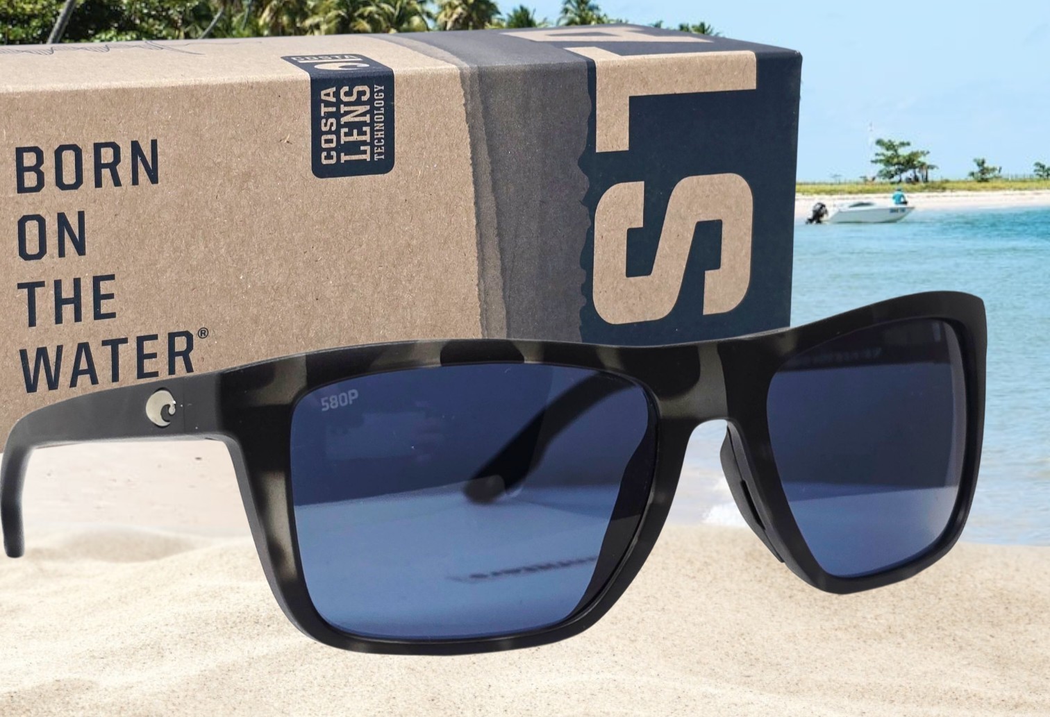 COSTA DEL MAR tiger shark/gray MAINSAIL polarized 580P sunglasses NEW IN BOX!