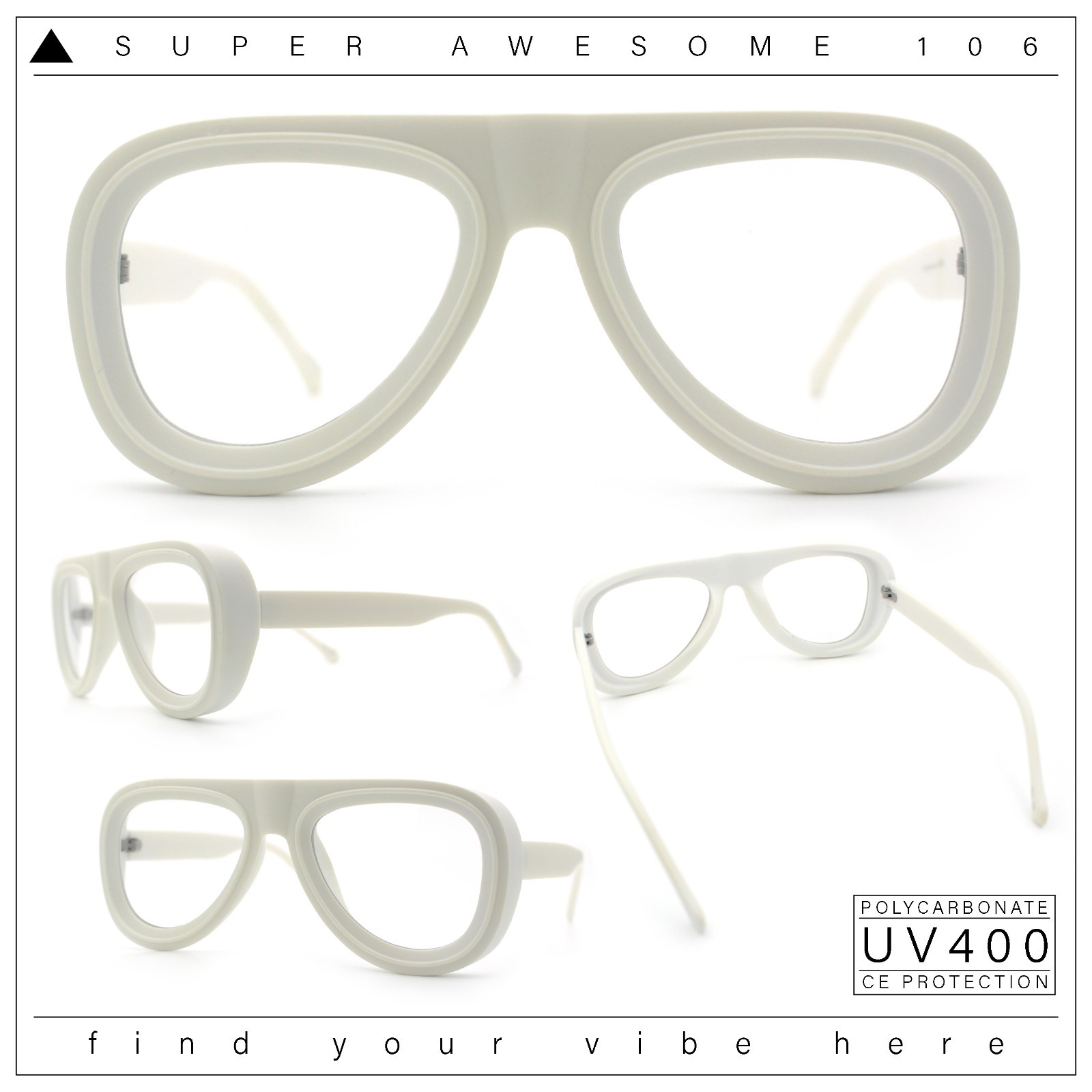 Retro Hipster Thick Plastic Racer Clear Lens Fashion Eyeglasses