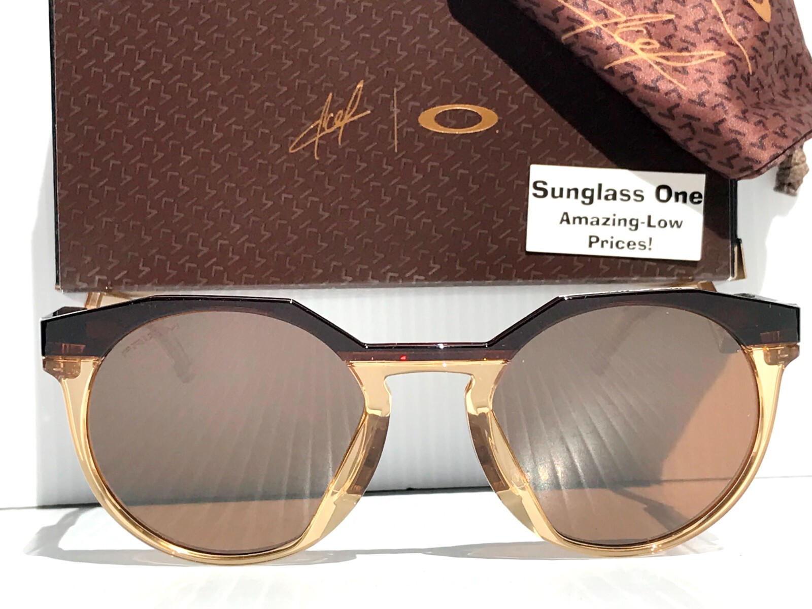NEW Oakley HSTN Dark Amber Light Curry PRIZM Tungsten Lens Sunglass 9242-07