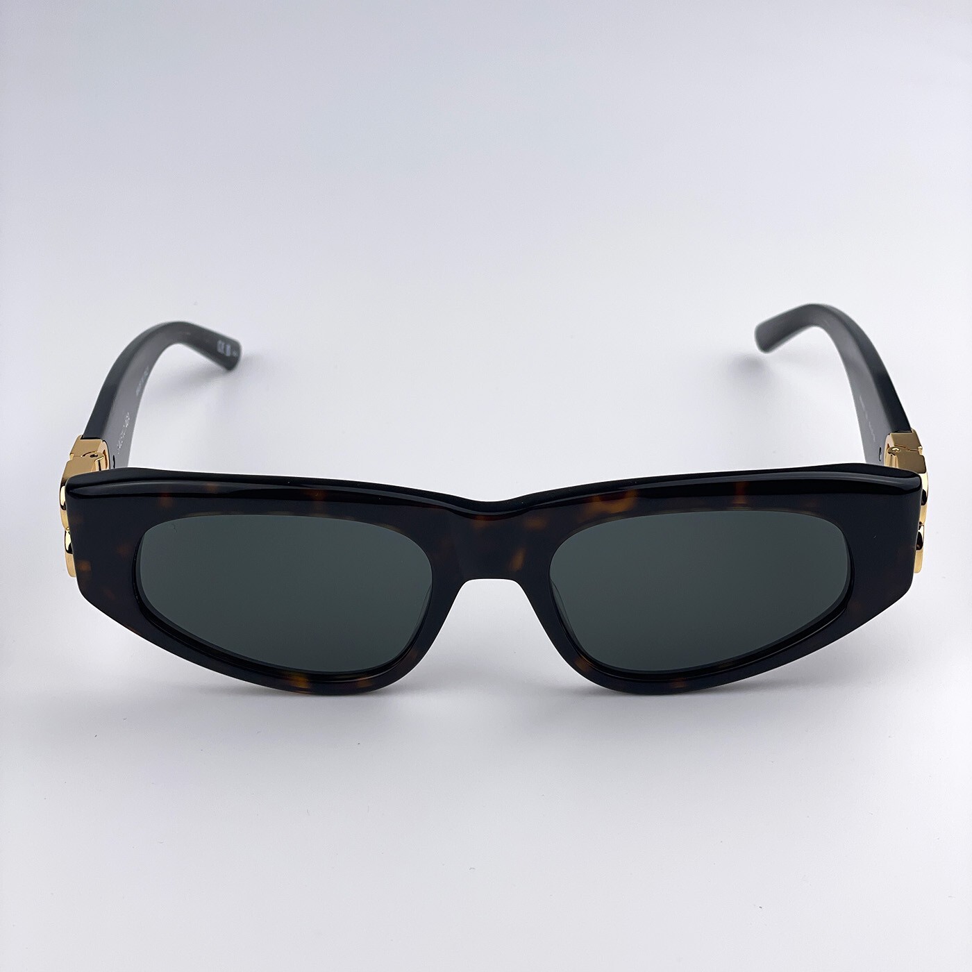 Balenciaga Men Sunglasses Havana Brown Gold Green Oval BB0095S 002 NEW AUTHENTIC