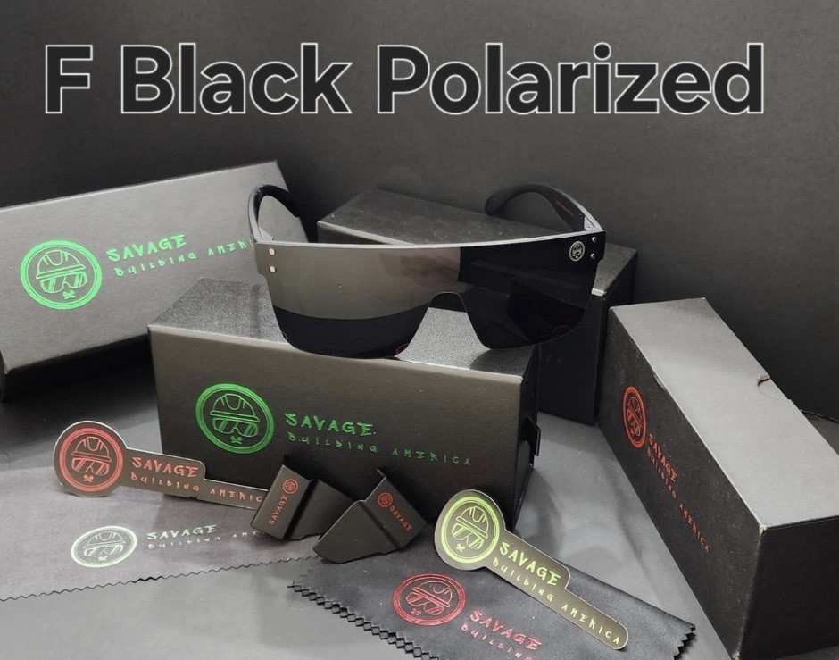 Savage Polarized Mirrored Blue Lens Shield Men’s Sunglasses Black Plastic