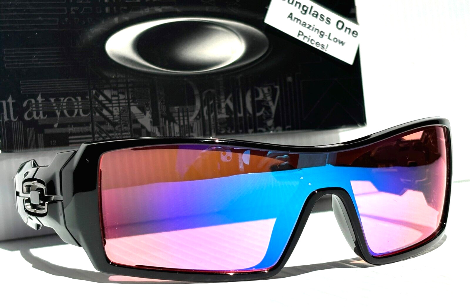NEW Oakley OIL RIG Polished Black POLARIZED Galaxy HD Pink Lens Sunglass 9081