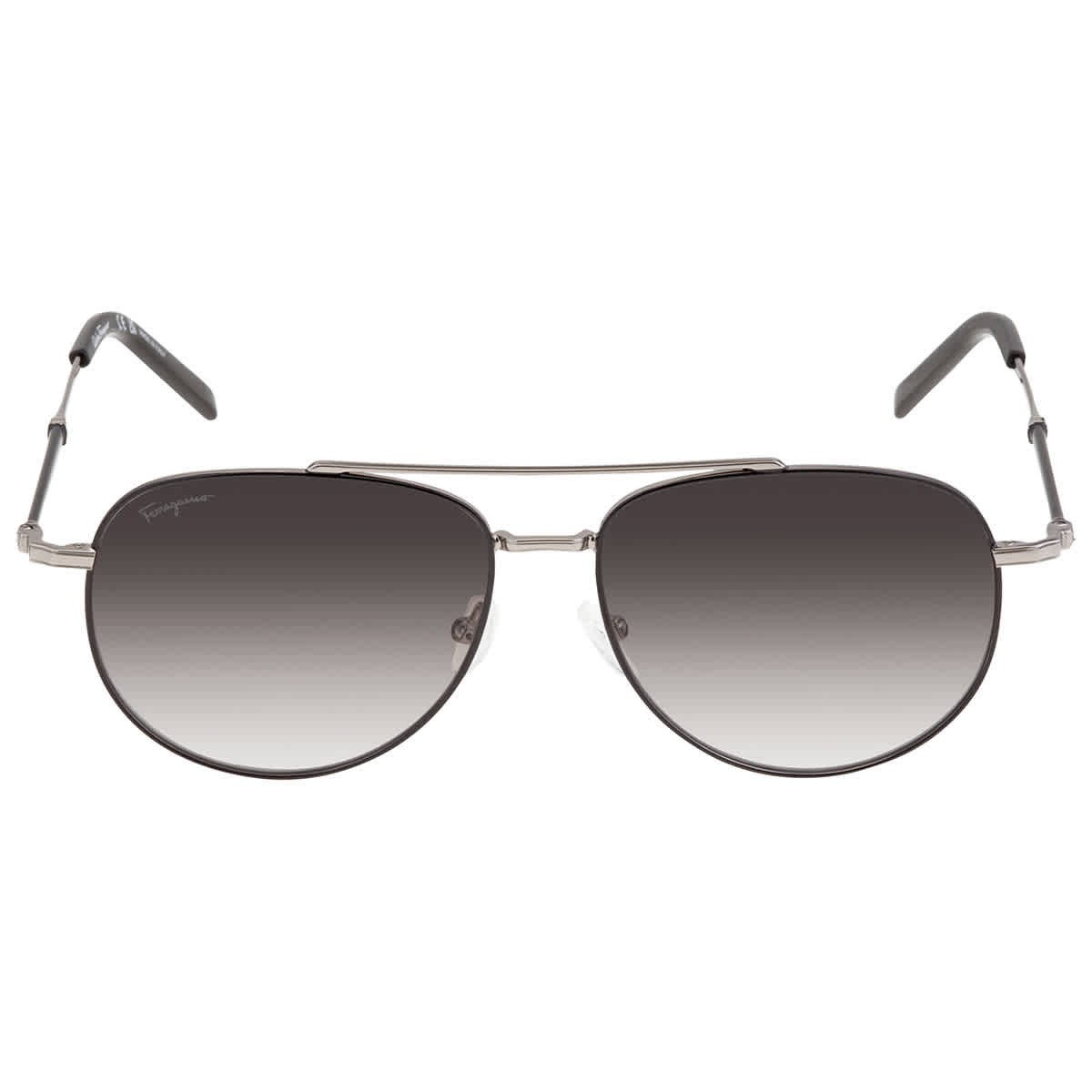 Salvatore Ferragamo Grey Pilot Unisex Sunglasses SF226S 086 58 SF226S 086 58